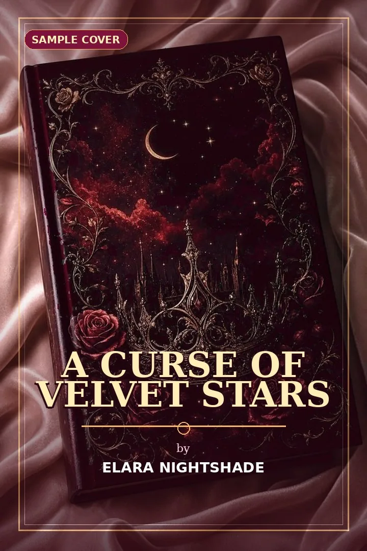 A Curse of Velvet Stars sample romantasy book cover by Elara Nightshade
